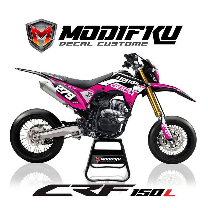 Jual STICKER DECAL HONDA CRF 150 L PINK 279 Shopee Indonesia