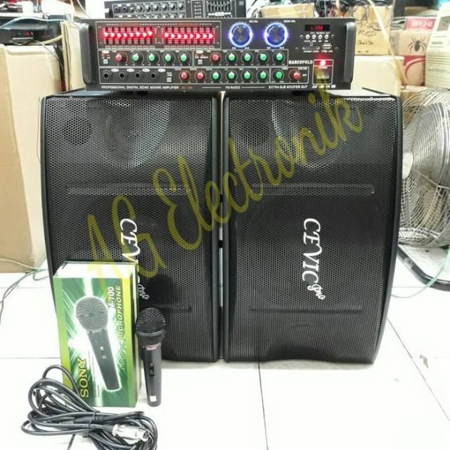 Jual Paket Super Karaoke Amplifer Marcopolo Mc Speaker Cevis Pro