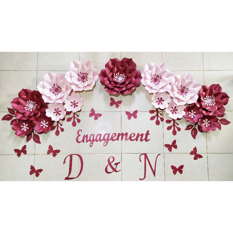 Jual My Paper Flower Backdrop Bunga Kertas Dekorasi Lamaran Shopee