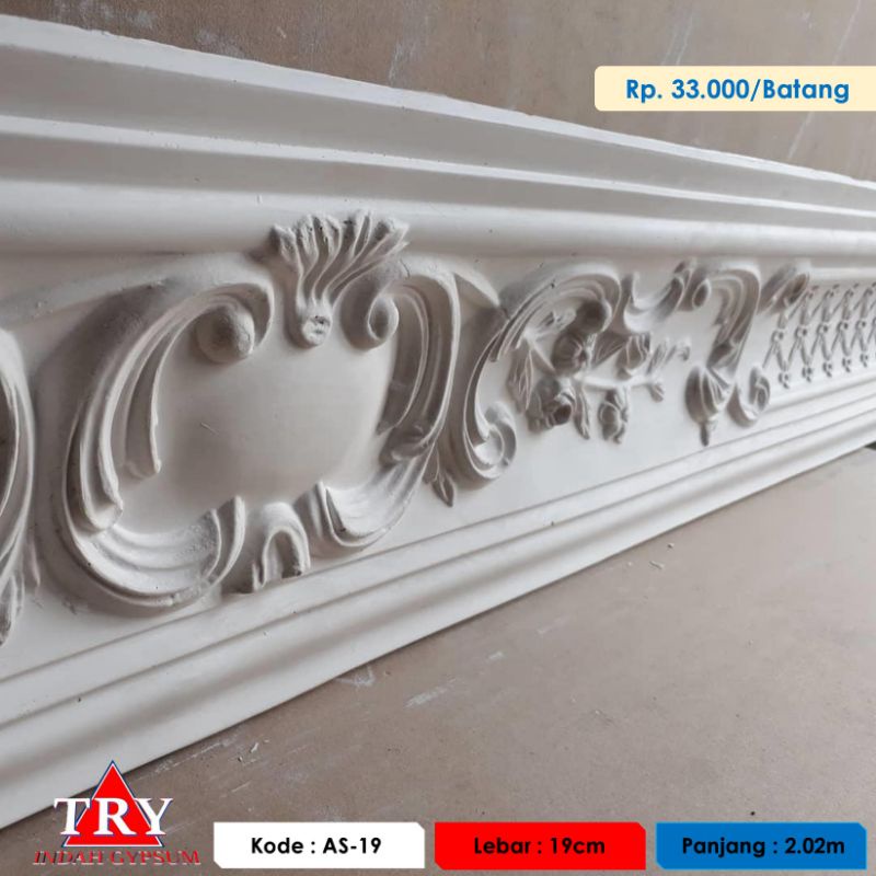 Jual List Gypsum Motif AS Lebar 19cm Original TRYINDAH Shopee Indonesia