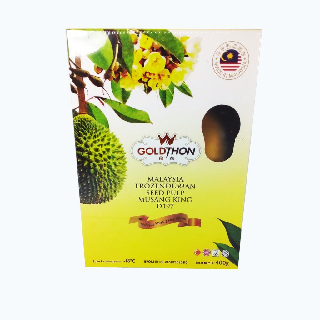 Jual Goldthon Malaysia Frozen Durian Seed Pulp Musang King D Gr