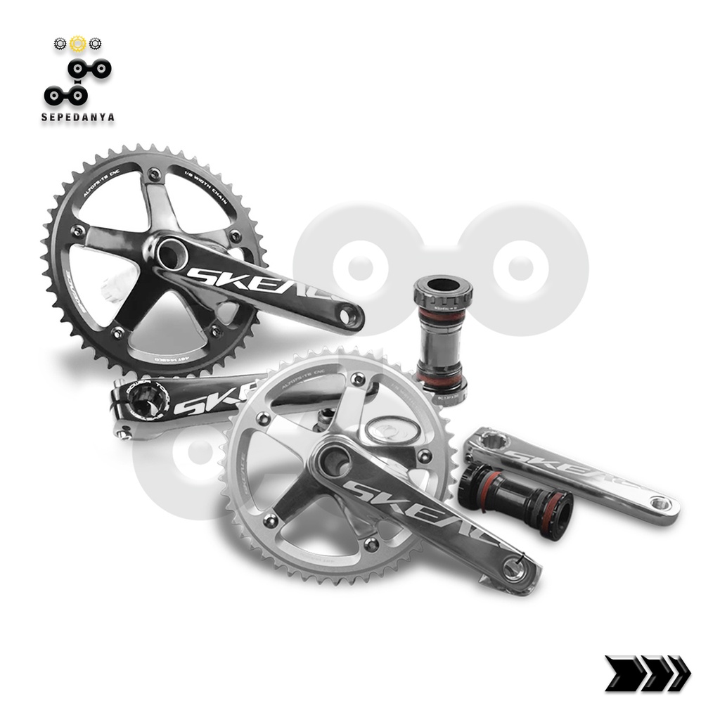 Jual Skeace Crank Set Crankset T T T Hitam Black Silver