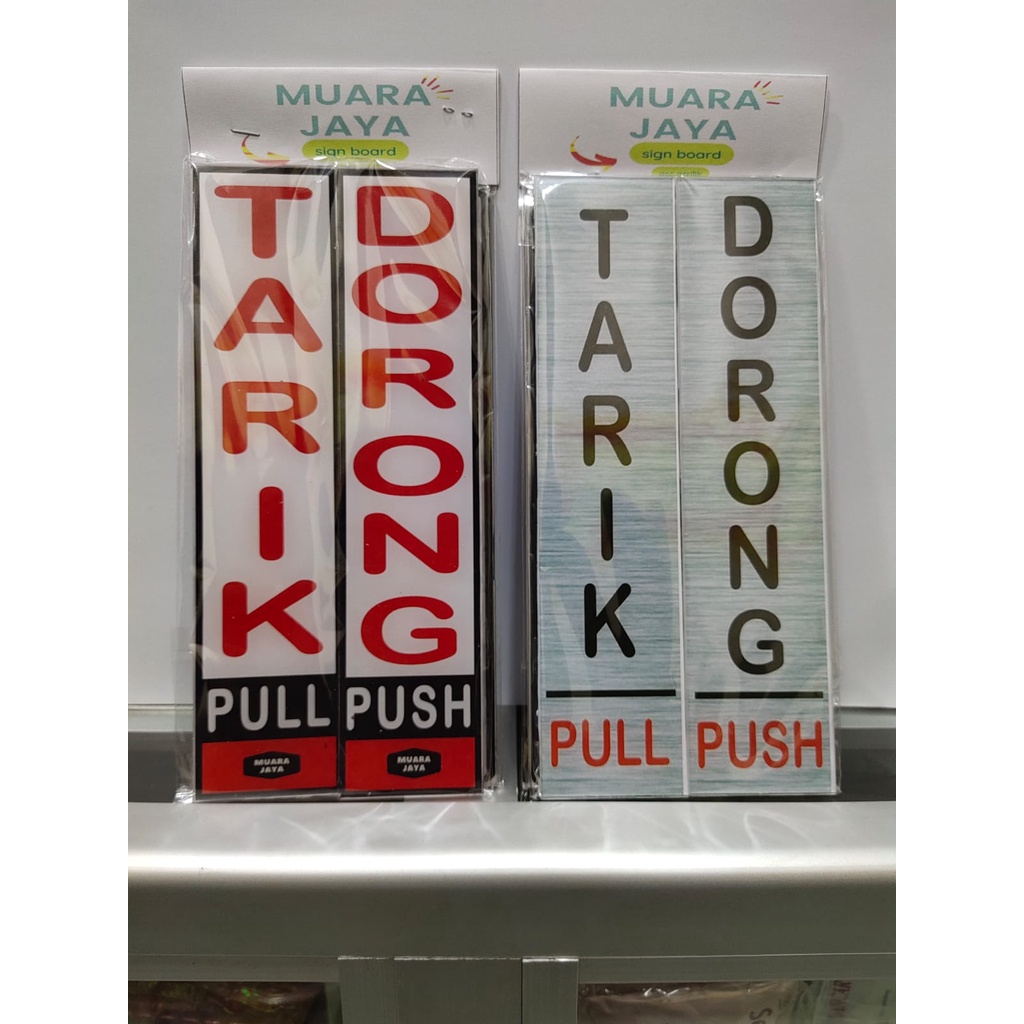 Jual Papan Nama Acrylic Tulisan Tarik Dorong Warna Putih Dan Abu Abu