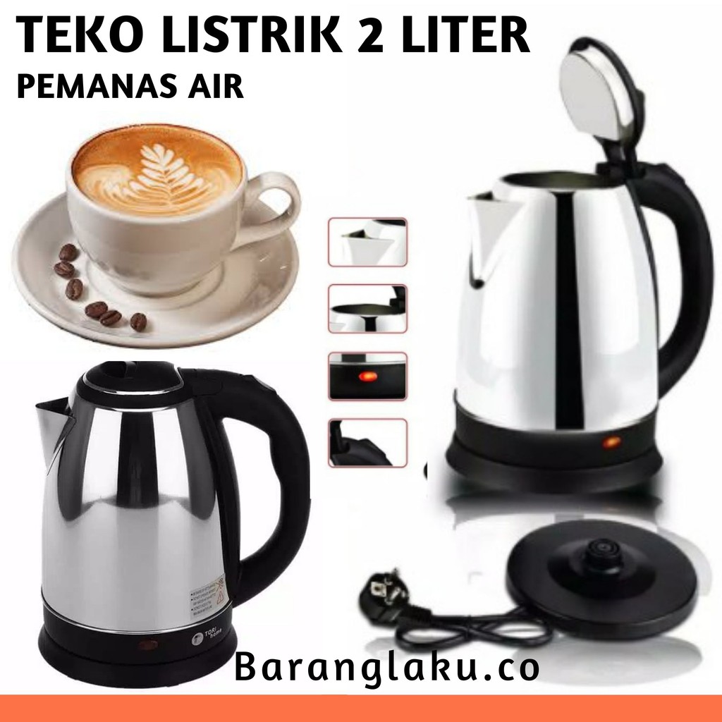 Jual TEKO LISTRIK STAINLESS STEEL PEMANAS AIR KETTLE ELEKTRIK TEKO