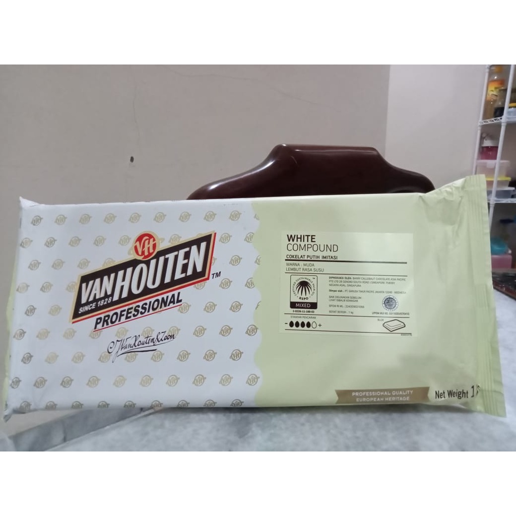 Jual Van Houten White Compound 1 KG Coklat Susu Compound Chocolate