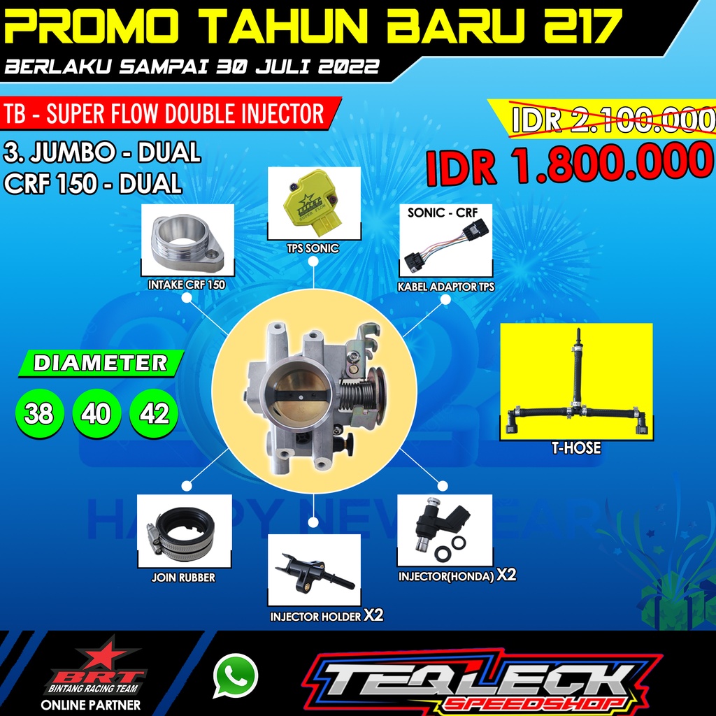 Jual Throttle Body Tb Super Flow Double Injector Dual Injektor Jumbo