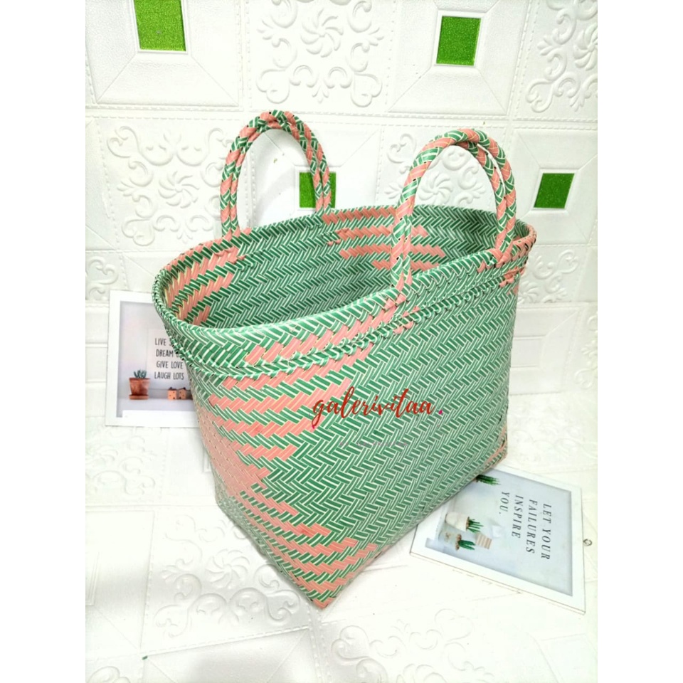 Jual Tas Anyaman Plastik Jumbo Ukuran 31 X 30 Cm Tas Anyaman Plastik