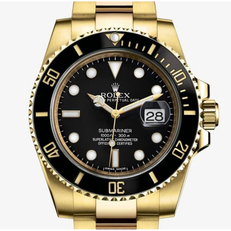 Jual Jam Tangan Pria Rolex Submariner Mm Swiss Cloning Gold Dial