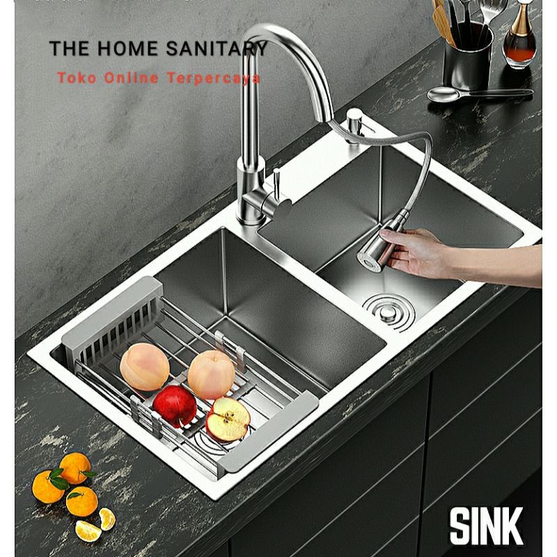 Jual Paket Lengkap Kitchen Sink Jkm Stainless Paket Kran Tarik