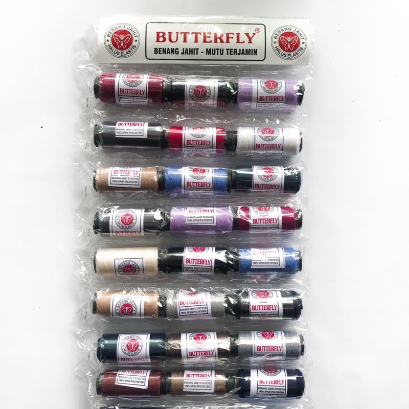 Jual 36 Pcs Benang Jahit Warna Butterfly Benang Warna Syntetis