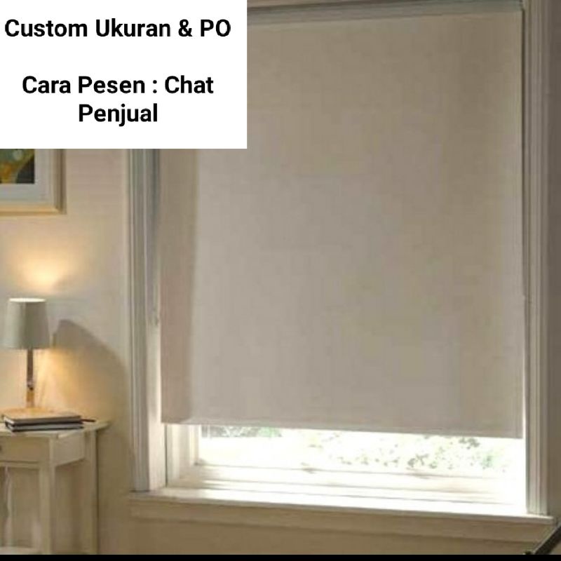 Jual Roller Blind Custom Dimout Chain System Tirai Gorden Kerai Kantor