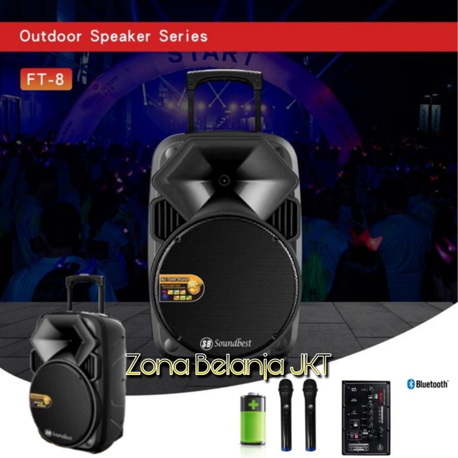 Jual Speaker Portable Wireless Inch Soundbest Ft Usb Bluetooth