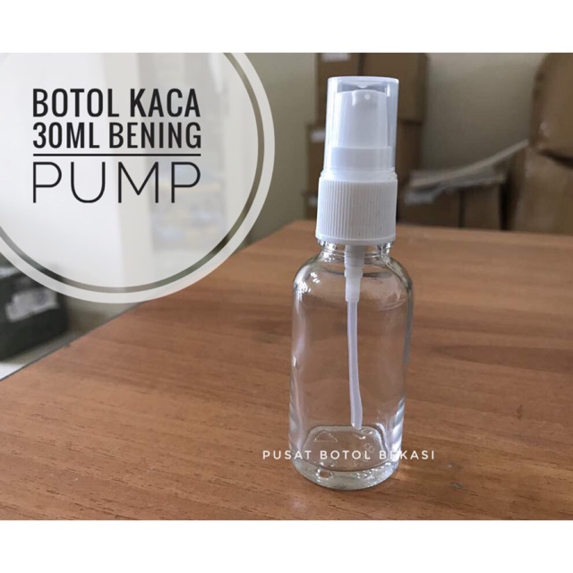 Jual Botol Kaca Ml Bening Tutup Pump Shopee Indonesia