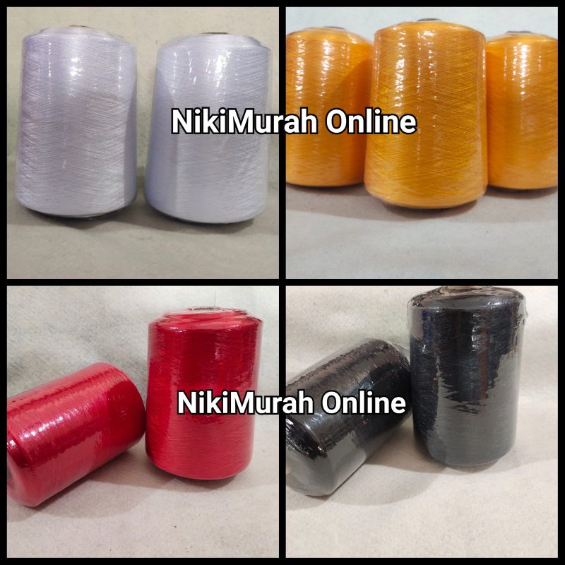 Jual BENANG BORDIR POLYESTER SATU KILOAN WARNA MERAH KUNING HITAM