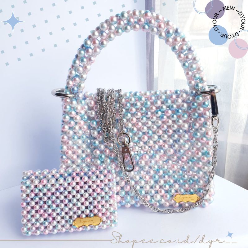 Jual YUNA Pearl Bag Card Holder Wallet Beaded Bag Sling Bag Tas