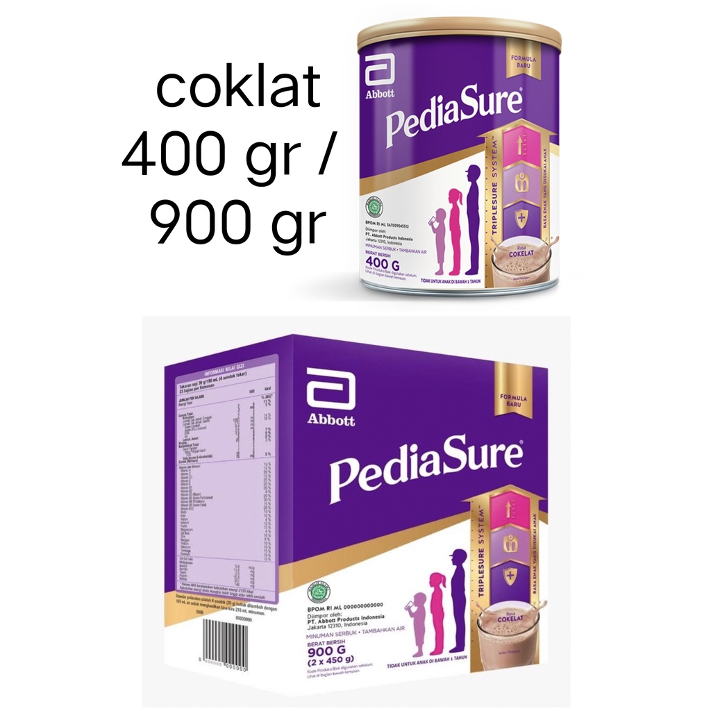 Jual Pediasure Triplesure Cokelat Coklat 400 Gr 900 Gr Packing Kardus