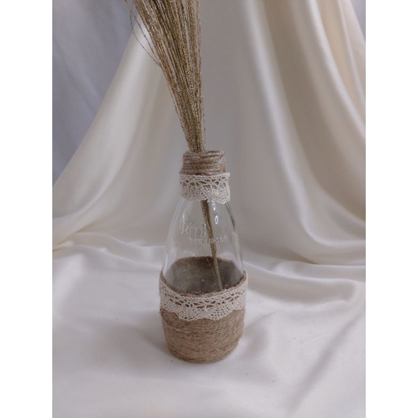 Jual Vas Bunga Kaca Tali Rami Botol Hias Rustic Botol Kaca Aesthetic