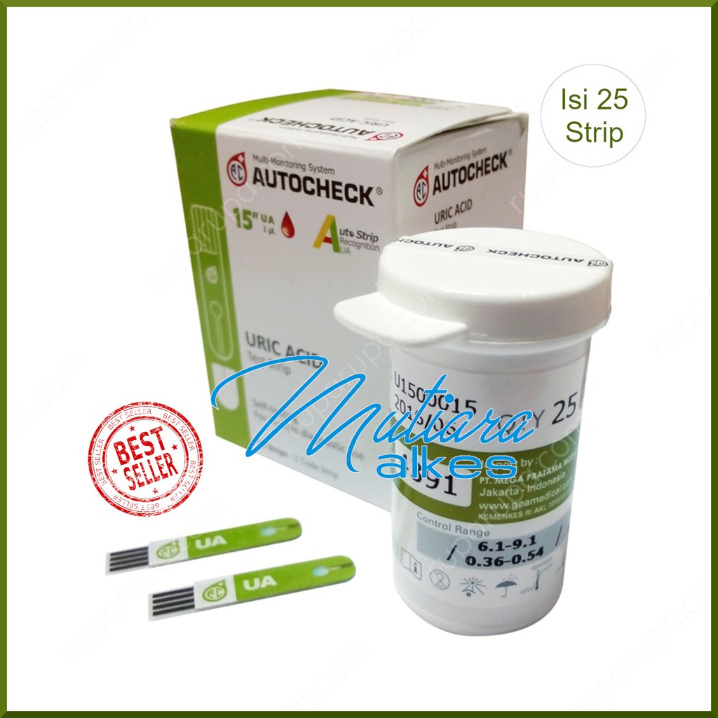 Jual Strip Autocheck Asam Urat Uric Acid Isi 25pcs Shopee Indonesia