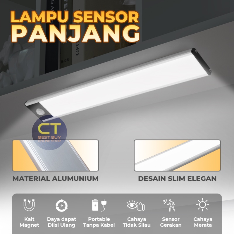 Jual Lampu PIR Sensor Gerak Otomatis LED Bar Light Lemari Dinding