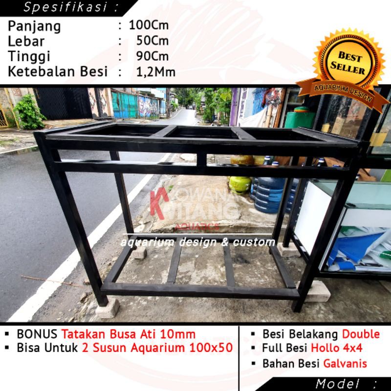 Jual Rak Aquarium Rak Aquarium Besi Hollo 2 Susun Ukuran 100x50 Rak