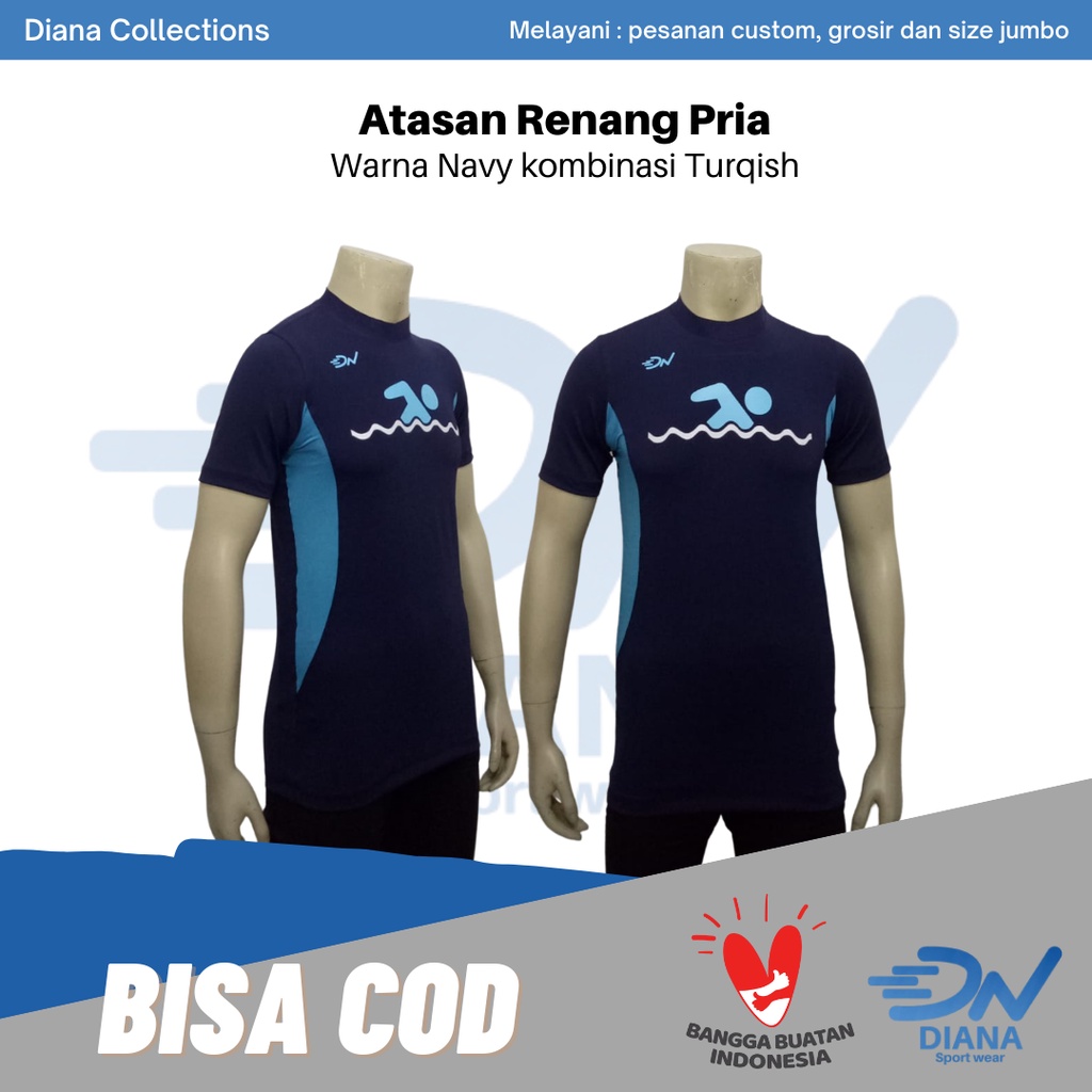 Jual Atasan Renang Pria Jumbo Atasan Renang Lengan Pendek Baju