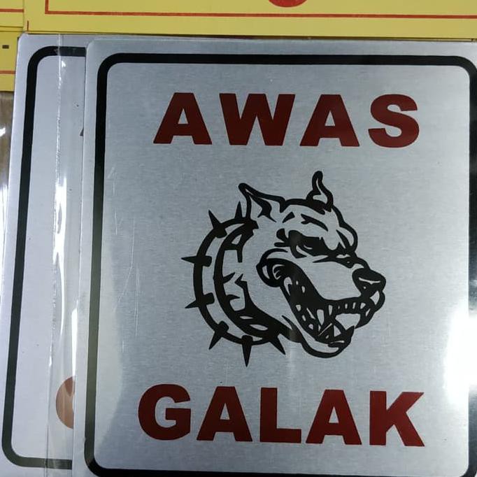 Jual Stiker Tempel Alumunium Awas Anjing Galak Paling Murah Shopee