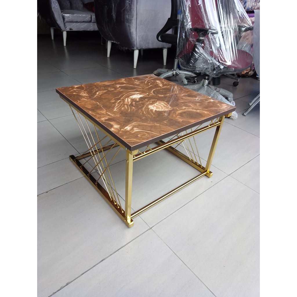 Jual Meja Tamu Granit Minimalis Coffee Table Granit Kaki Gold Mewah