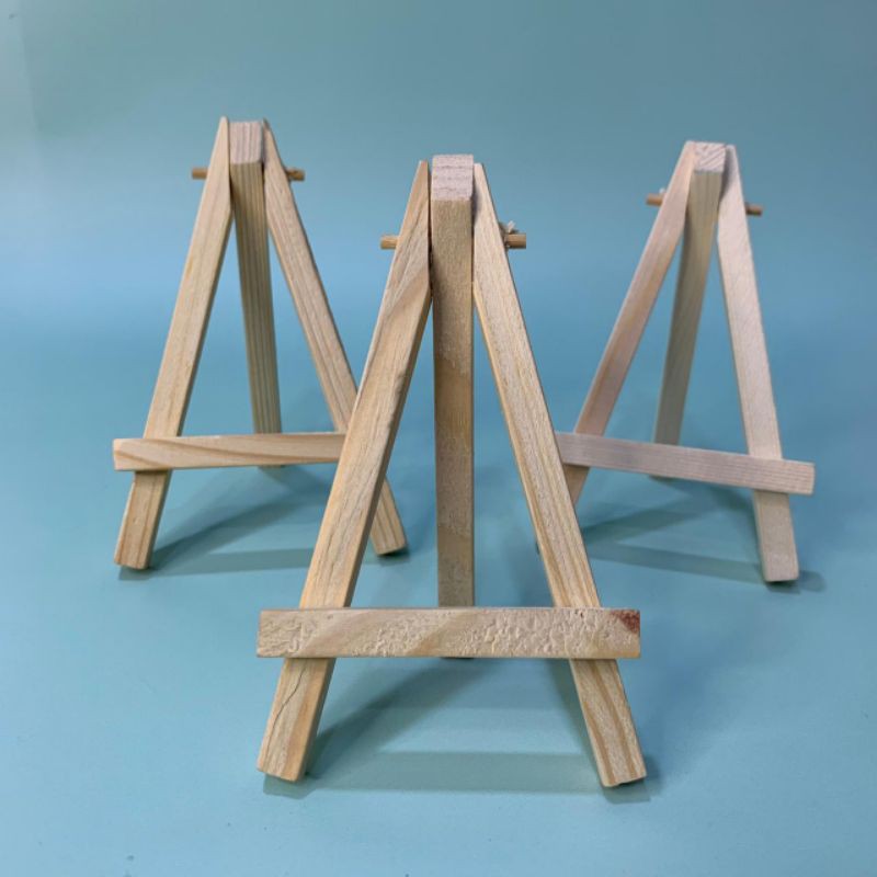 Jual Wooden Easel Stand Dudukan Tripod Kanvas Photo Ukuran 7cm X 12cm