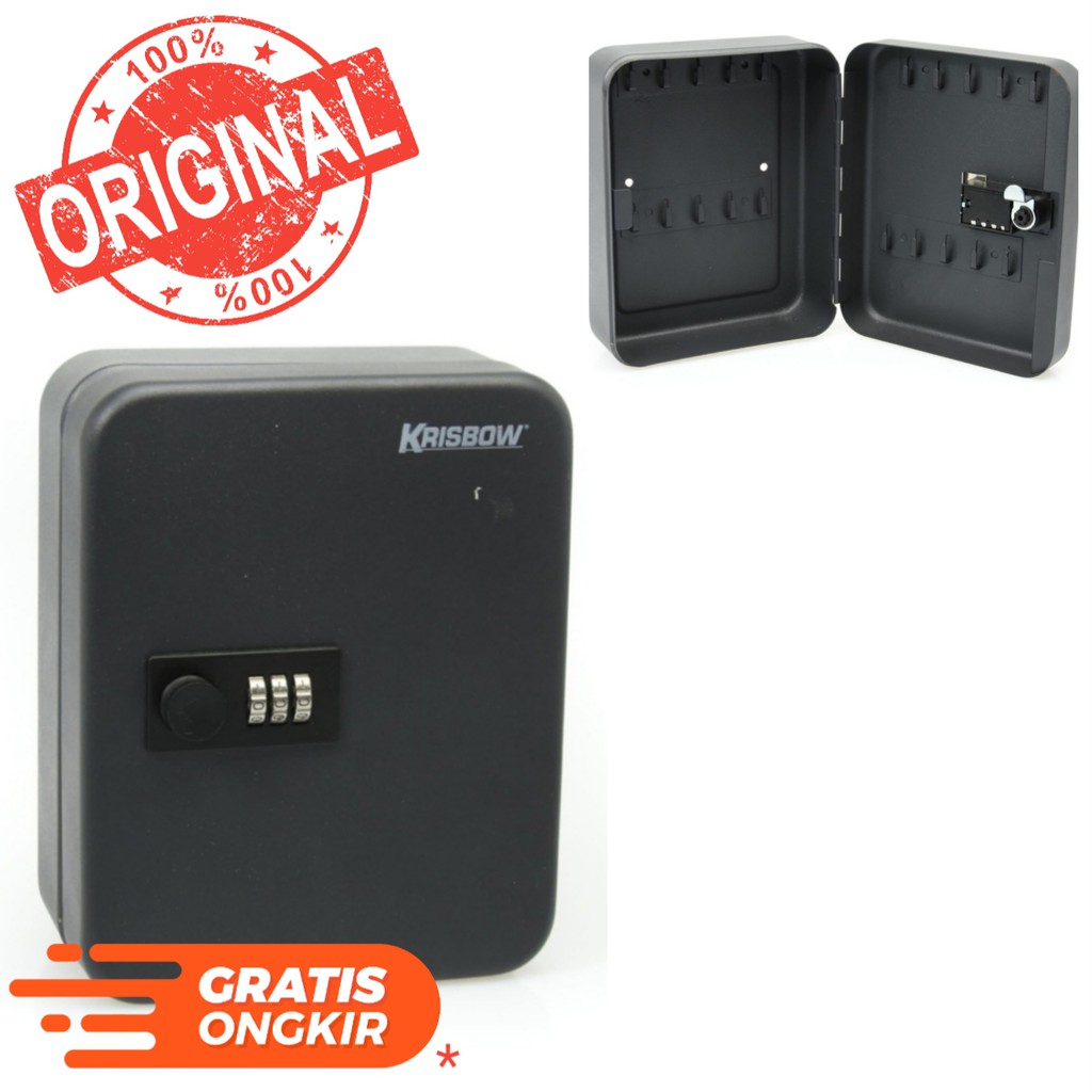 Jual Krisbow Kotak Kunci Key Box Berdaya Tampung Kunci Hitam