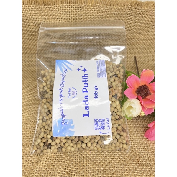 Jual 100gr BIJI LADA PUTIH MERICA UTUH WHOLE WHITE PEPPER Herbal