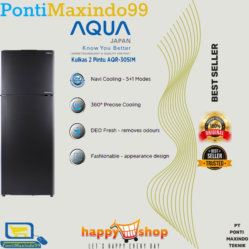 Jual Kulkas Pintu Aqua Japan Aqr Im Inverter Shopee Indonesia