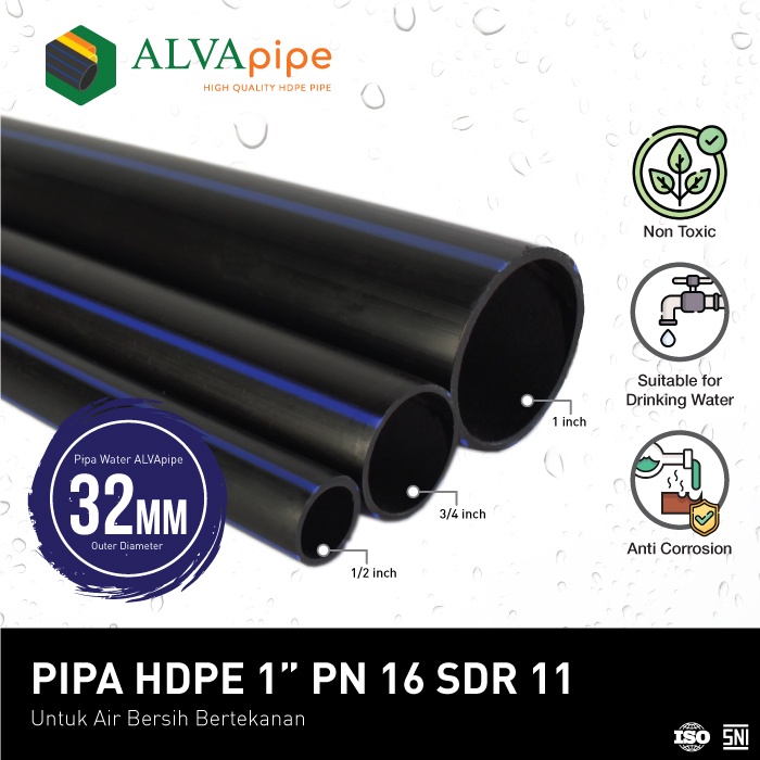 Jual Pipa Hdpe Inch Mm Pn Sdr Ecer Per Meter Selang