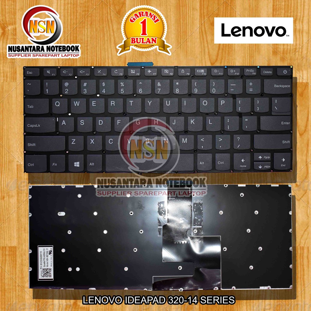 Jual Keyboard Laptop Lenovo IdeaPad 320 14 IP320 14 Hitam Socket Tengah