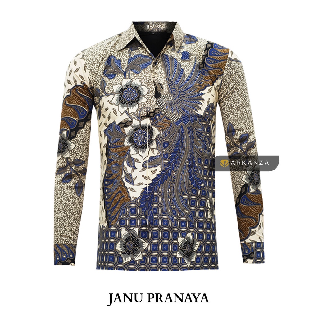 Jual BATIK ARKANZA Motif JANU PRANAYA Hem Atasan Kemeja Baju Batik Pria