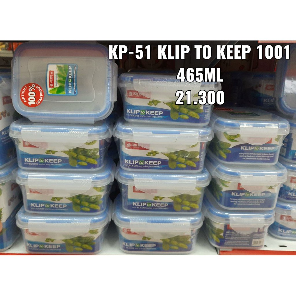 Jual Tempat Kotak Makanan Lunch Box Klip To Keep 1001 465 Ml Lion