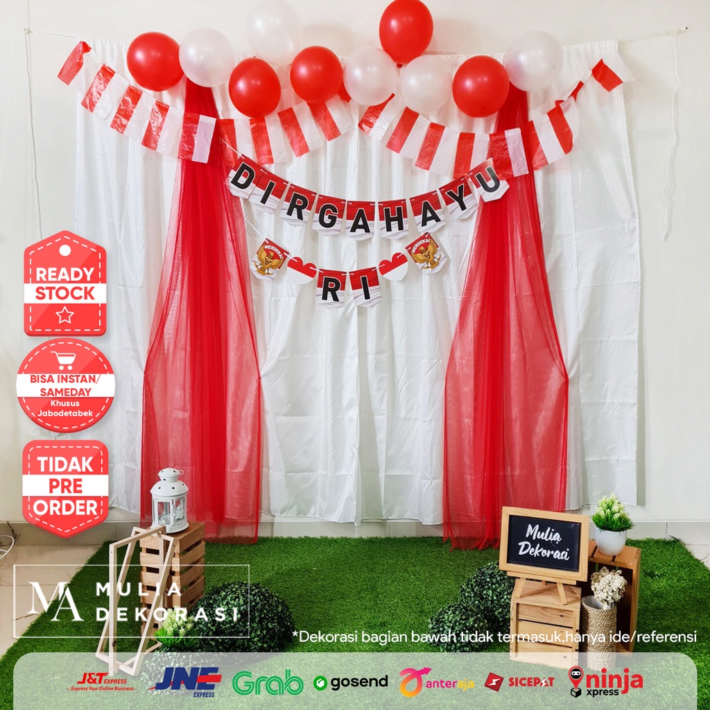 Jual Dekorasi Backdrop Photobooth Background Dirgahayu Ri Agustus