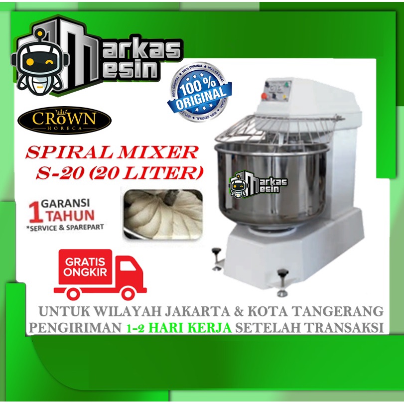 Jual Spiral Mixer Liter Mesin Pengaduk Adonan Roti S Crown