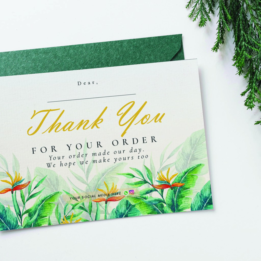 Jual Thank You Card Kartu Ucapan Terima Kasih Costum Text Desain