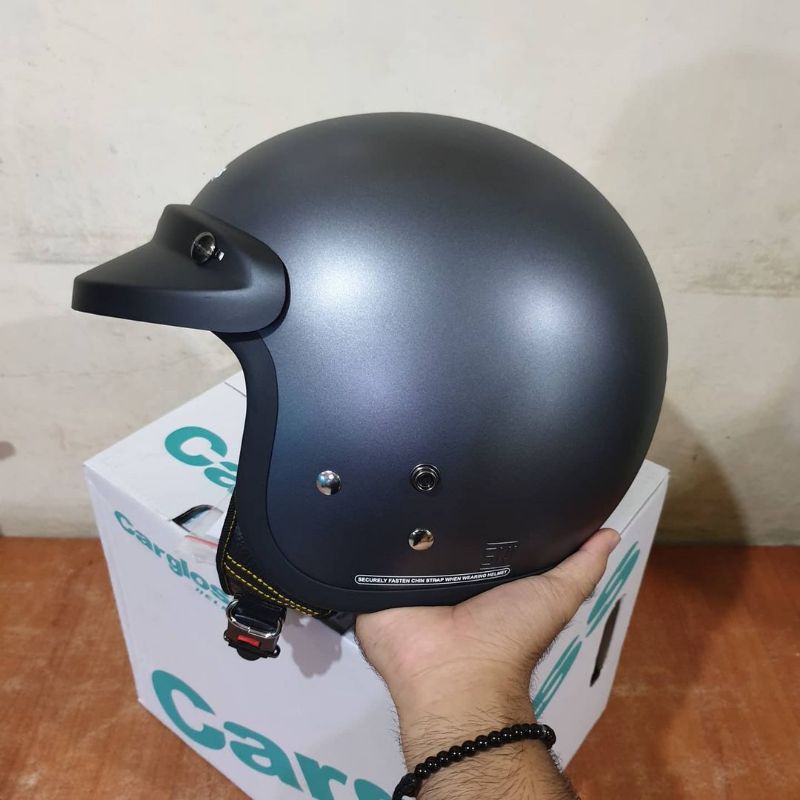 Jual HELM CARGLOSS RETRO ARMY GREY DOFF ORIGINAL HELM RETRO CARGLOSS