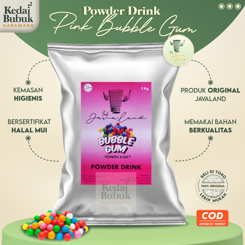 Jual Es Permen Karet Pink Bubble Gum Bubuk Minuman Bubble Powder