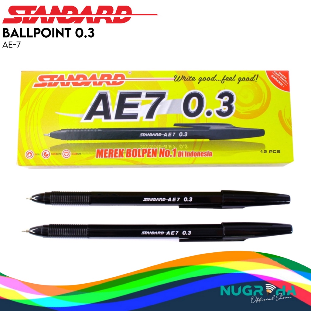 Jual PULPEN PEN PENA BALLPOINT STANDARD AE7 0 3 MM Shopee Indonesia