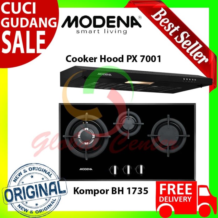 Jual Paket Kompor Tanam Gas Modena Bh Dan Cooker Hood Px