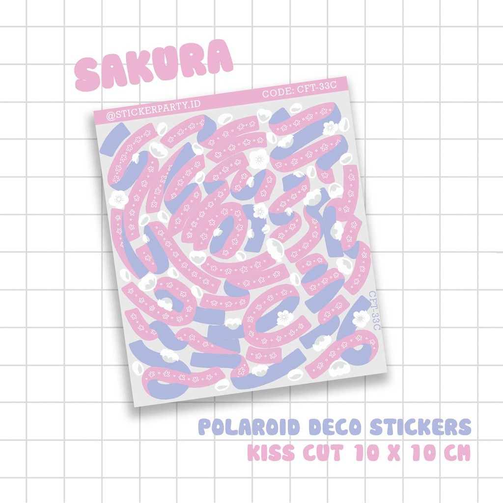 Jual Sticker Party Stiker Polaroid Deco Polco Sakura Ribbon Pita