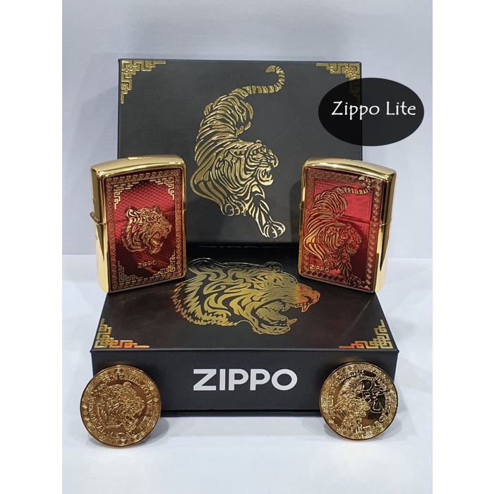 Jual Sitytras Zippo Original Year Of Tiger Gold Plated W Coin Set