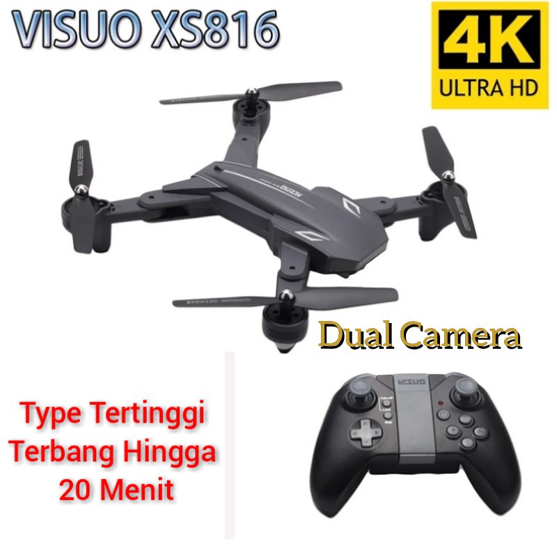 Jual Drone Pemula Murah Visuo XS816 XS809S Drone Dual 2 Camera 4K Dual