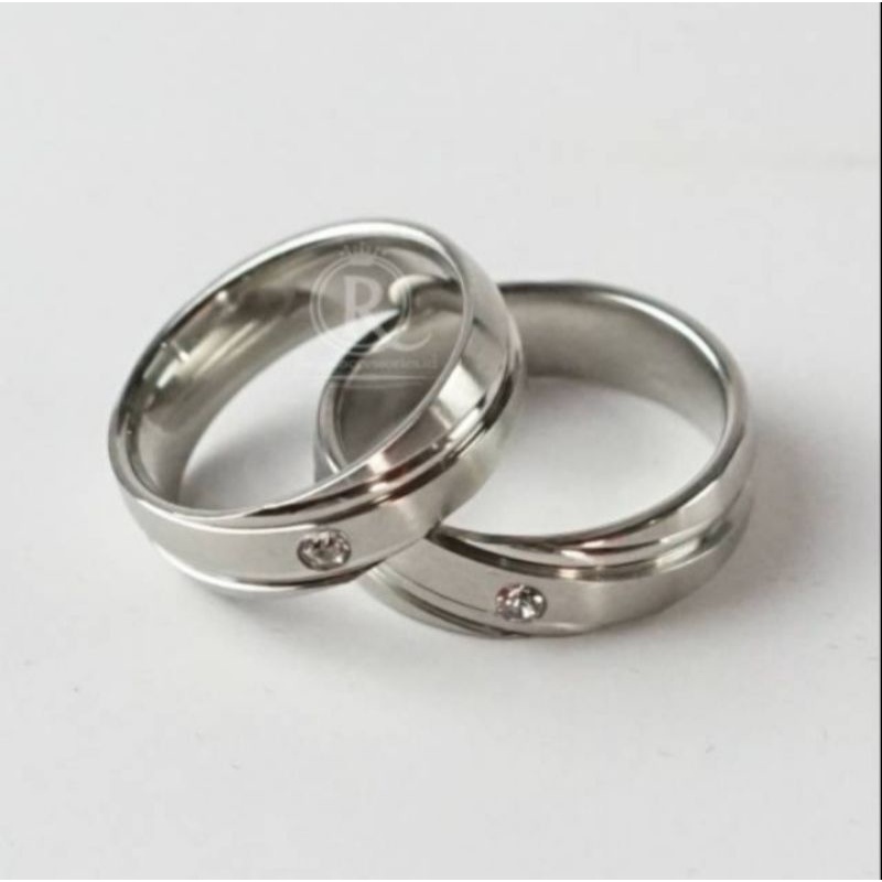 Jual Cincin Silver Nikah Tunangan Emas Putih Titanium Izl Silver Gold