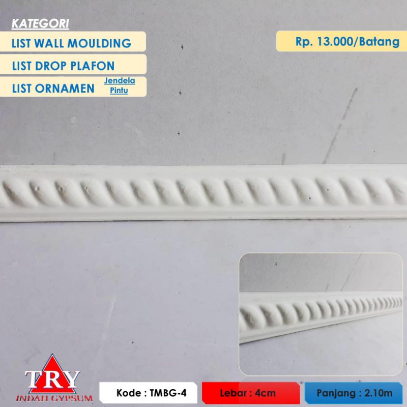 Jual List Gypsum Tempel Wall Moulding Drop Plafon Ornamen Motif