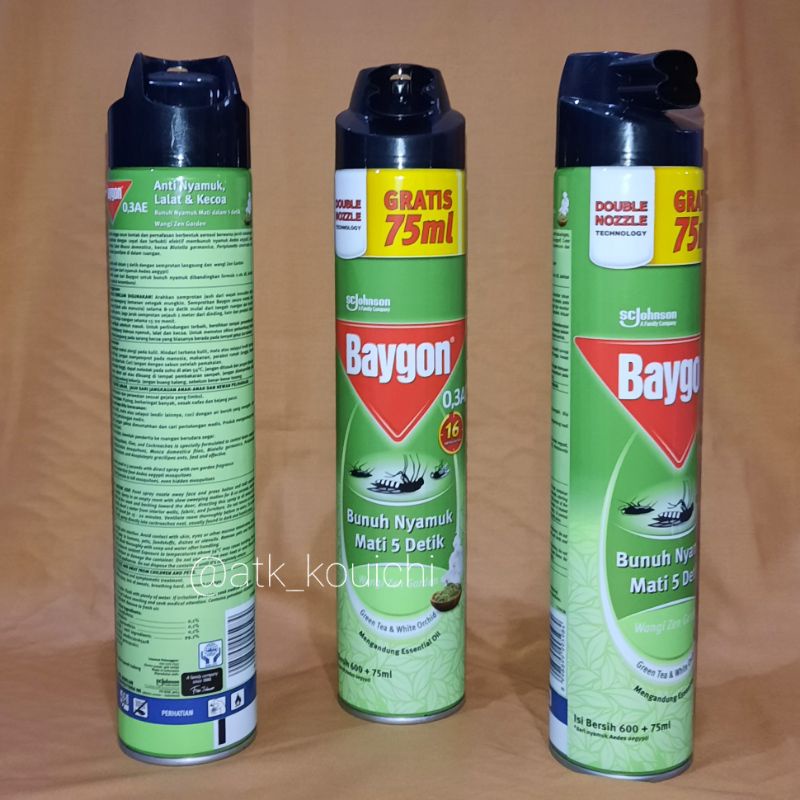 Jual BAYGON AEROSOL 600 ML 75 ML DOUBLE NOOZLE SPRAY BAYGON OBAT