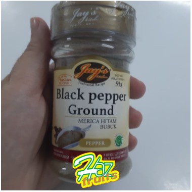 Jual BLACK PEPPER GROUND MERICA HITAM BUBUK 55 GRAM MERK JAYS