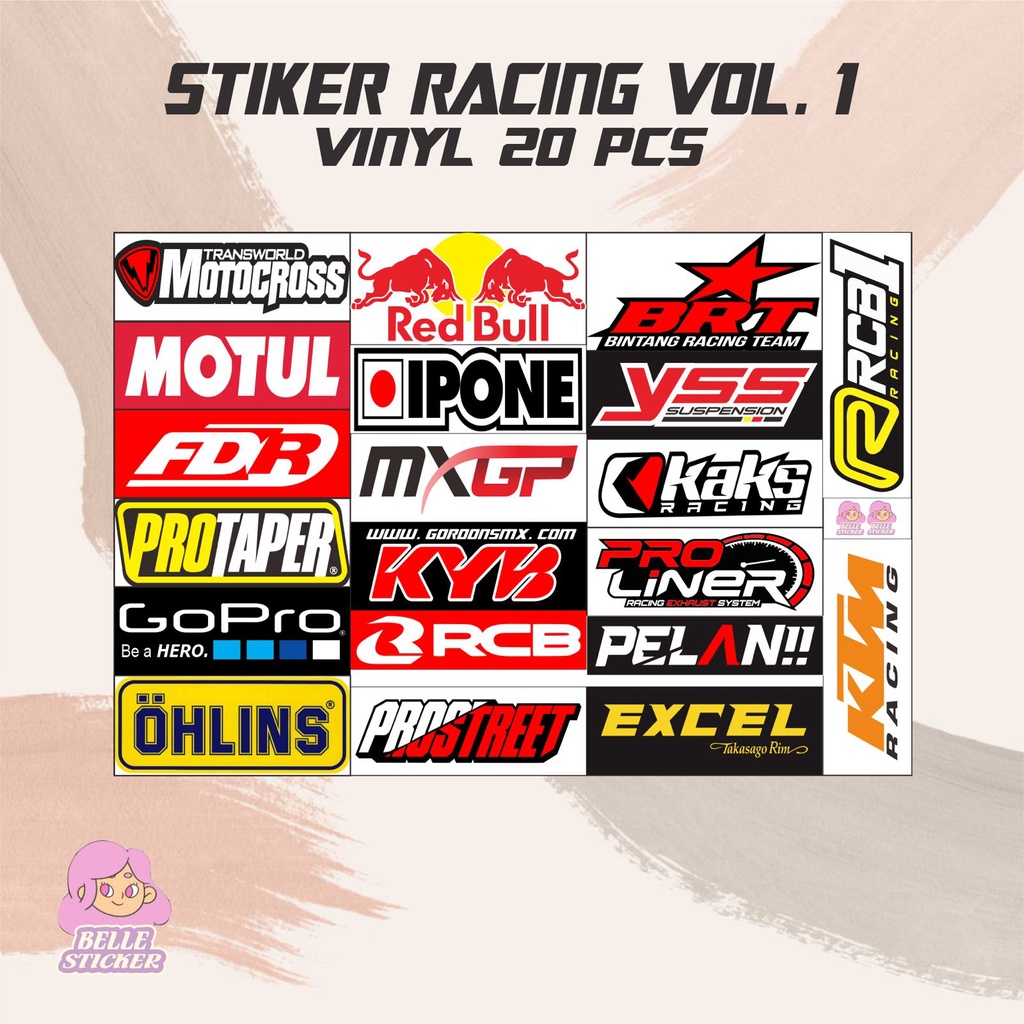 Jual Sticker Sponsor Racing 1 Pack Isi 15 20 Stiker Sponsor Stiker Helm